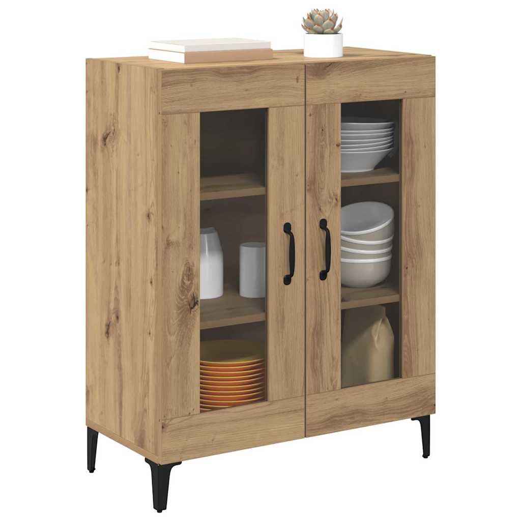 vidaXL Sideboard Artisan-Eiche 69,5 x 34 x 90 cm Verbundholz und Eisen