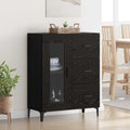 vidaXL Sideboard mit Schubladen Schwarz Eichen-Optik 69,5 x 34 x 90 cm