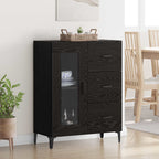 vidaXL Sideboard mit Schubladen Schwarz Eichen-Optik 69,5 x 34 x 90 cm