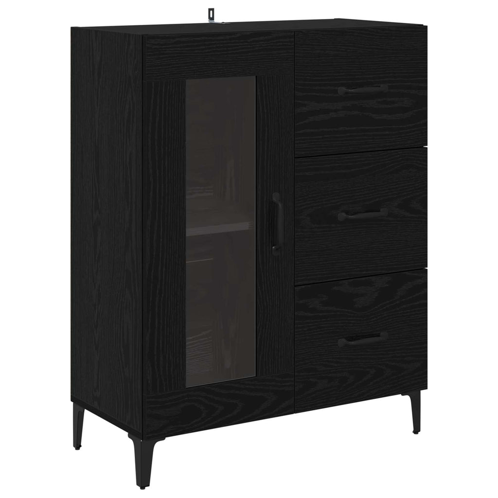 vidaXL Sideboard mit Schubladen Schwarz Eichen-Optik 69,5 x 34 x 90 cm