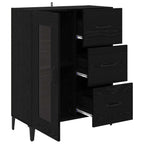 vidaXL Sideboard mit Schubladen Schwarz Eichen-Optik 69,5 x 34 x 90 cm