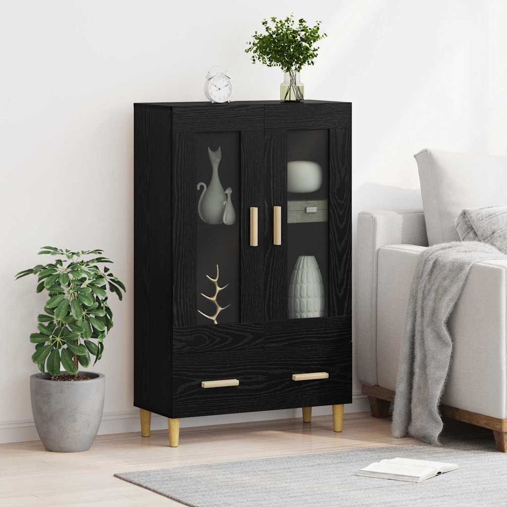 vidaXL Highboard Schwarz Eichen-Optik 70 x 31 x 115 cm Holzwerkstoff