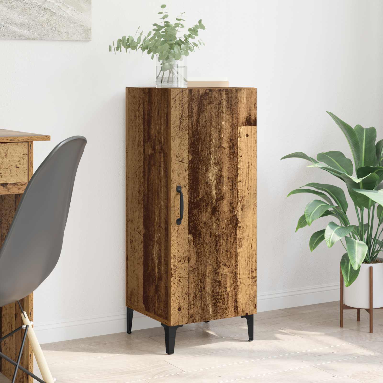 vidaXL Sideboard Wandmontiert Altholz 34,5 x 34 x 90 cm Holzwerkstoff