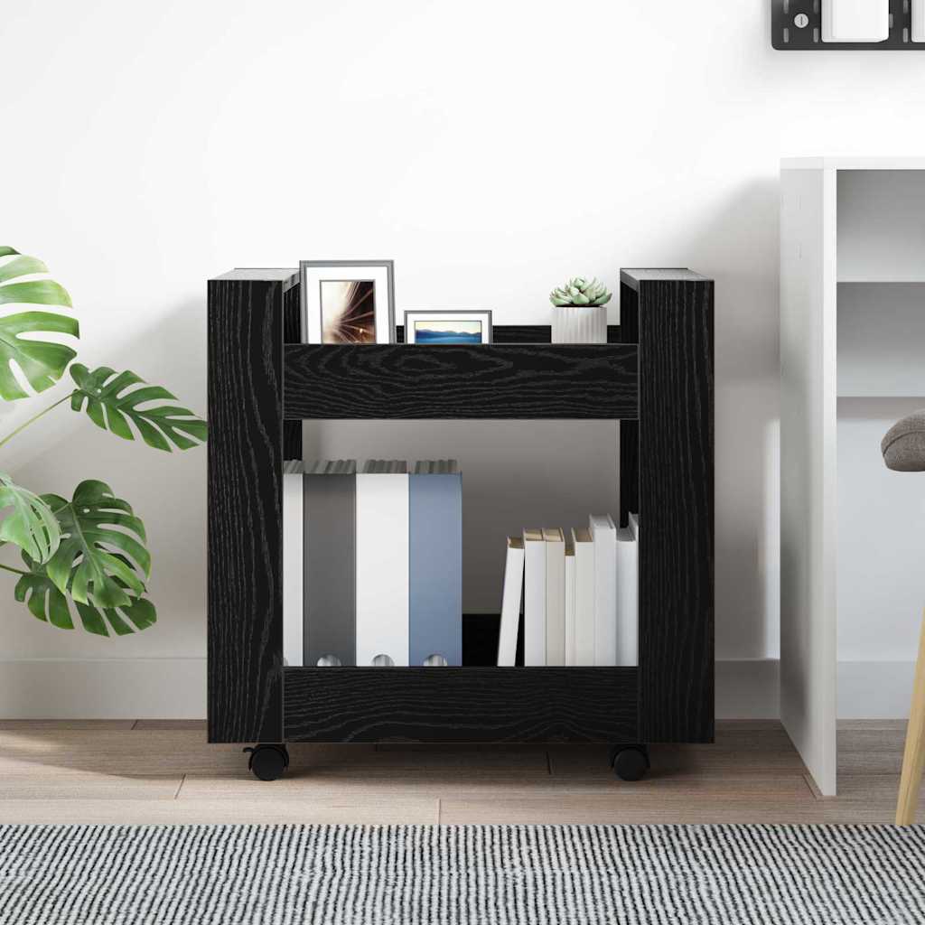 vidaXL Schreibtischwagen Schwarz Eichen-Optik 60 x 45 x 60 cm