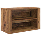 vidaXL Schuhregal mit Regal Altholz 75 x 35 x 45 cm Holzwerkstoff