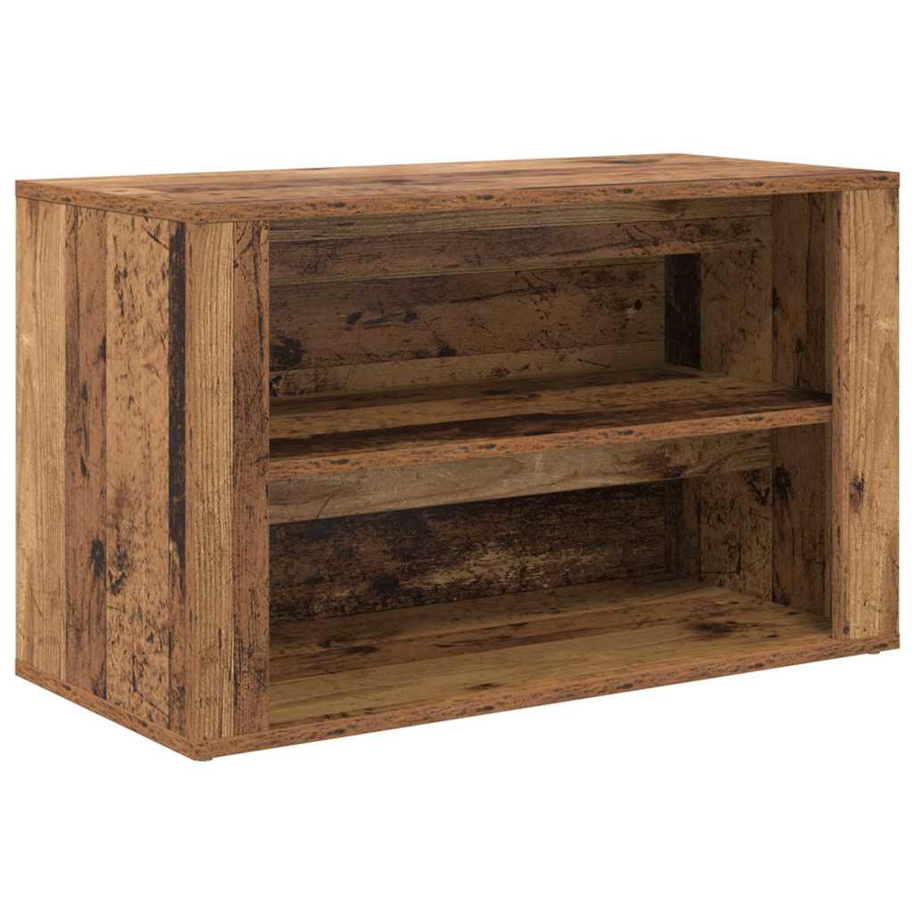 vidaXL Schuhregal mit Regal Altholz 75 x 35 x 45 cm Holzwerkstoff