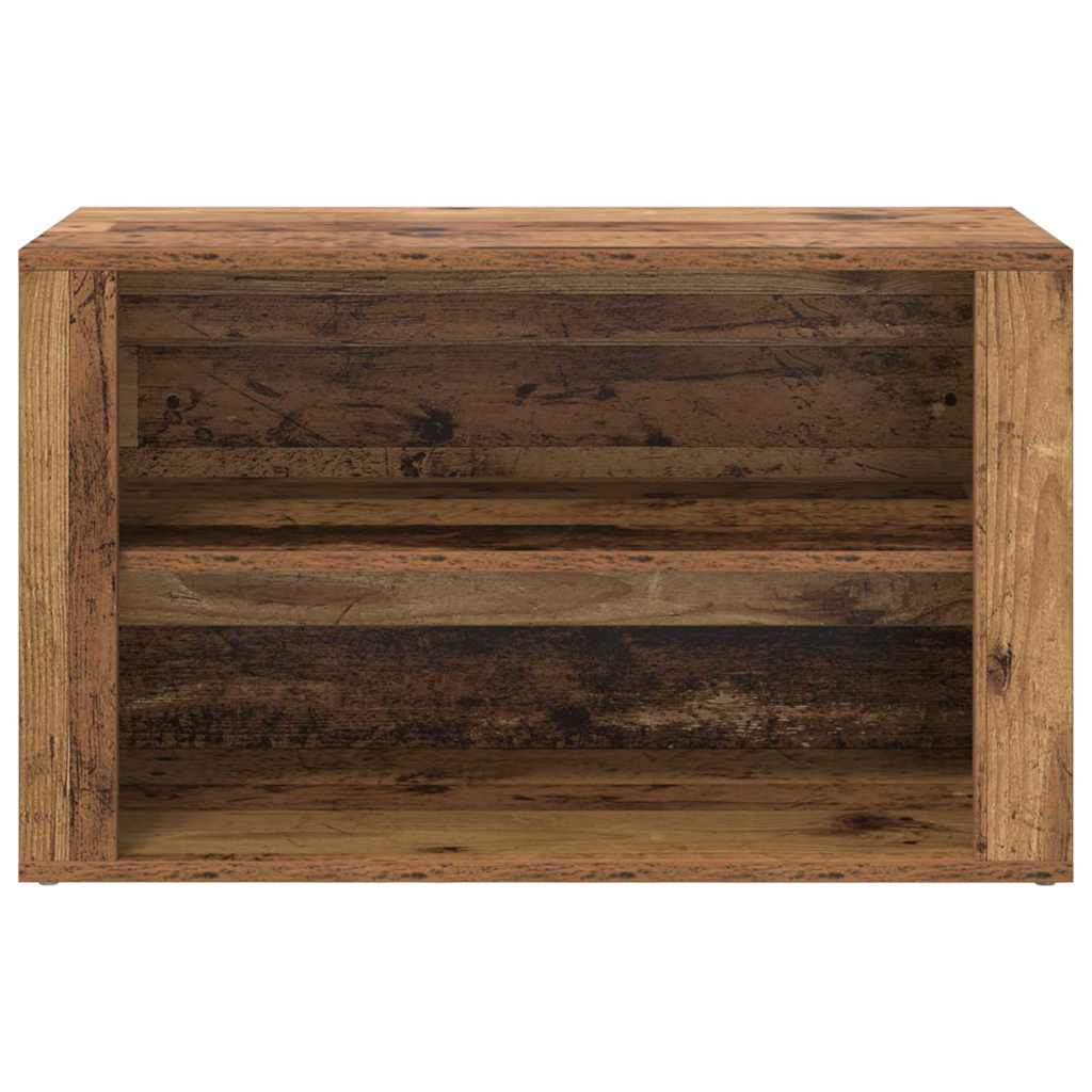 vidaXL Schuhregal mit Regal Altholz 75 x 35 x 45 cm Holzwerkstoff