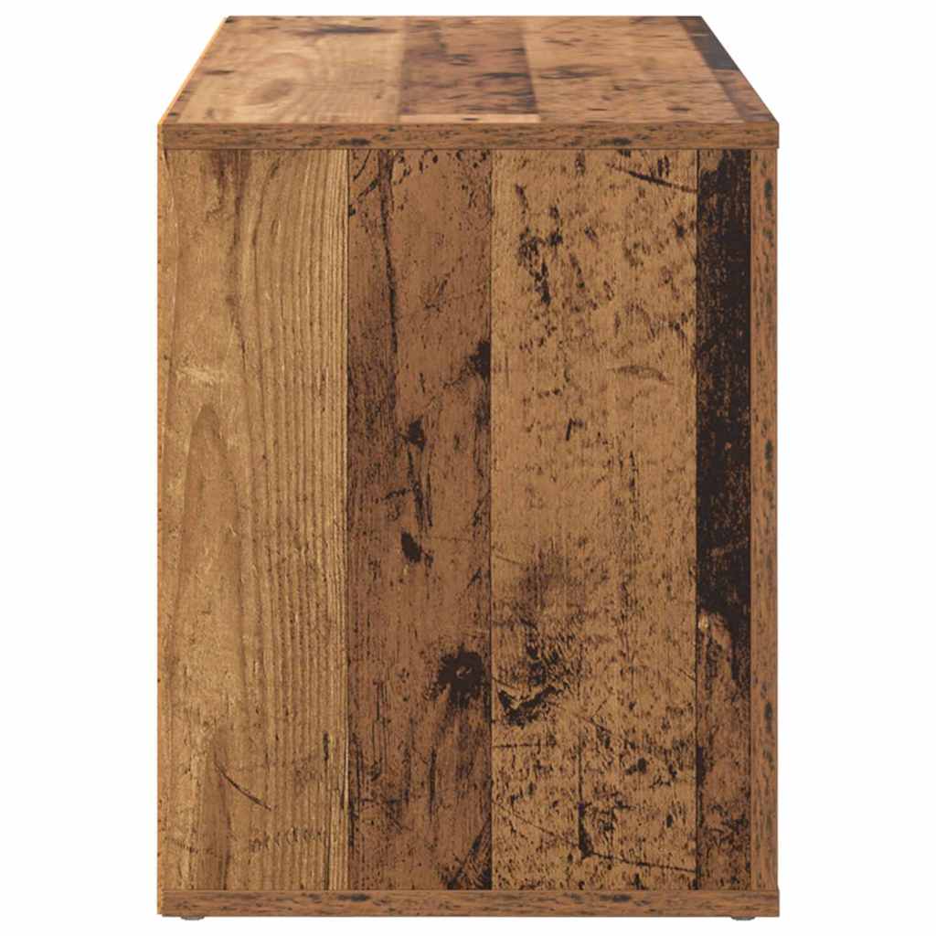 vidaXL Schuhregal mit Regal Altholz 75 x 35 x 45 cm Holzwerkstoff