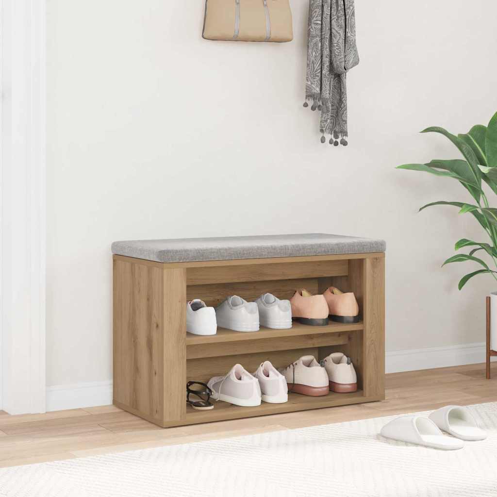vidaXL Schuhregal Artisan-Eiche 75 x 35 x 45 cm Holzwerkstoff
