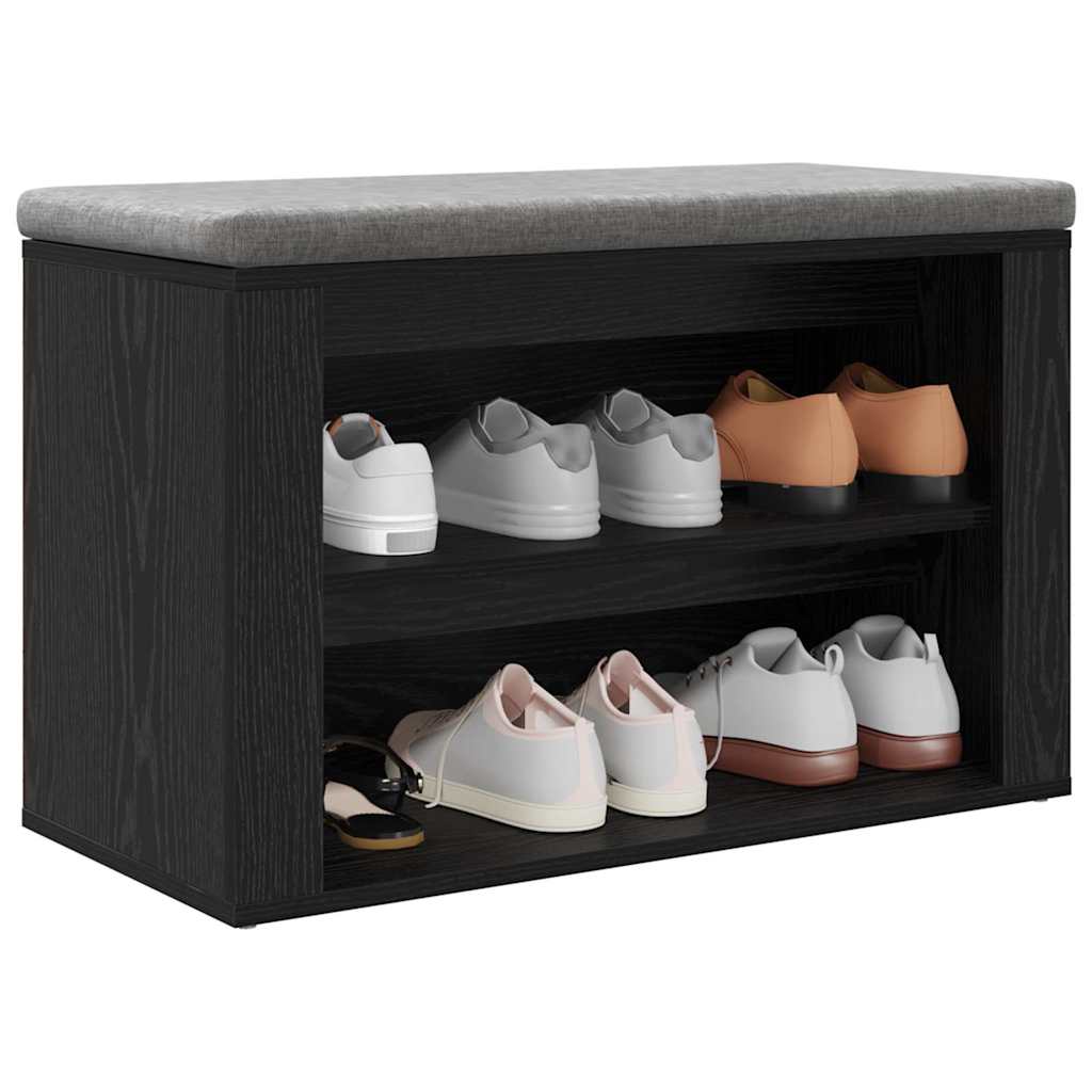 vidaXL Schuhregal Schwarz Eichen-Optik 75 x 35 x 45 cm Holzwerkstoff