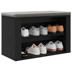 vidaXL Schuhregal Schwarz Eichen-Optik 75 x 35 x 45 cm Holzwerkstoff