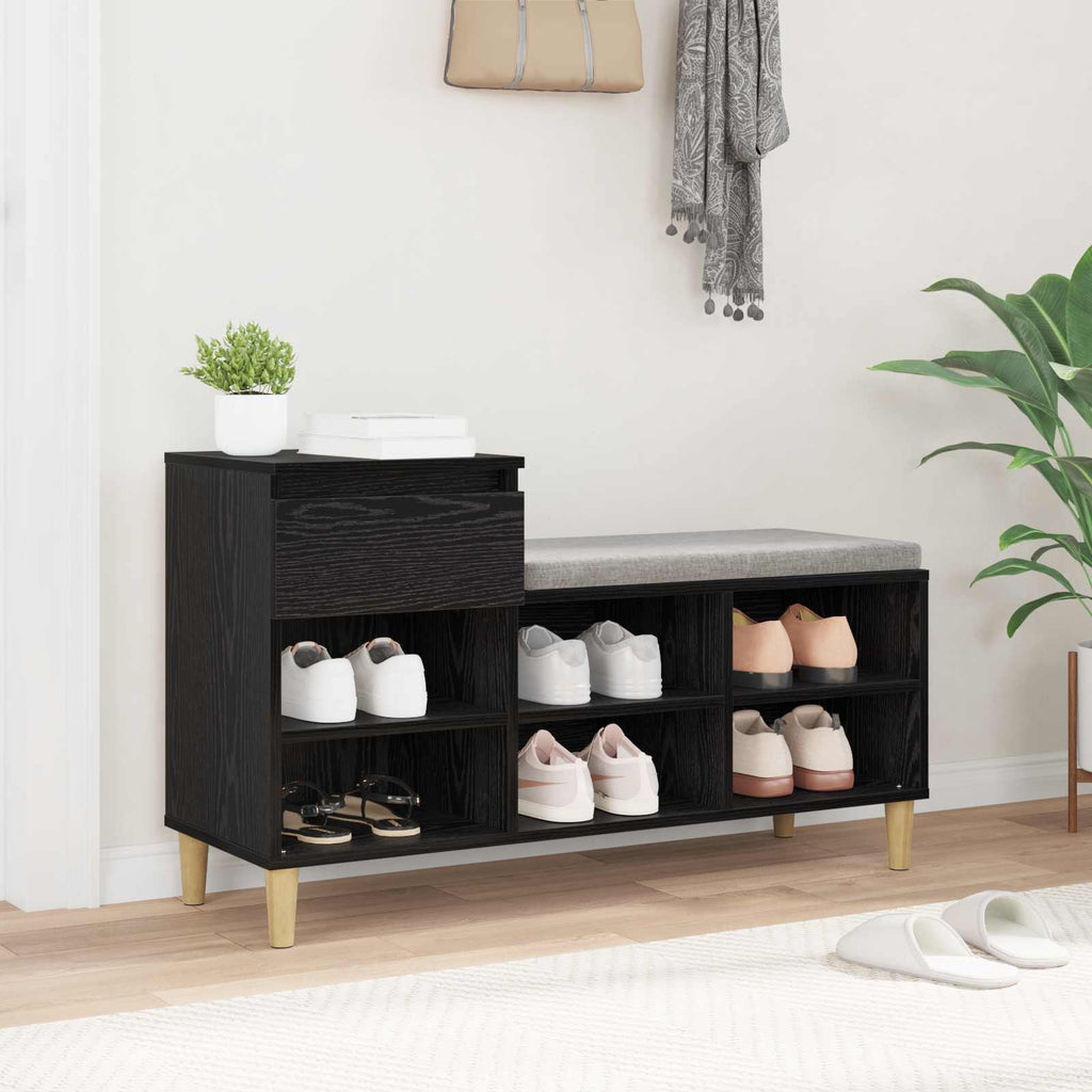 vidaXL Schuhschrank mit Speicher Schwarz Eichen-Optik 102 x 36 x 60 cm