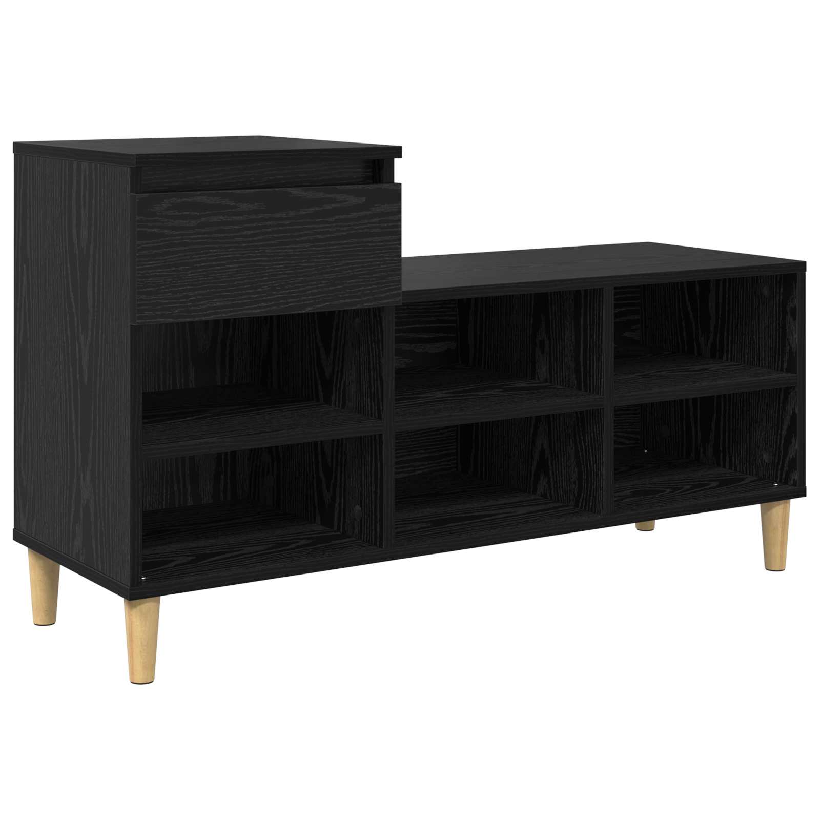 vidaXL Schuhschrank mit Speicher Schwarz Eichen-Optik 102 x 36 x 60 cm