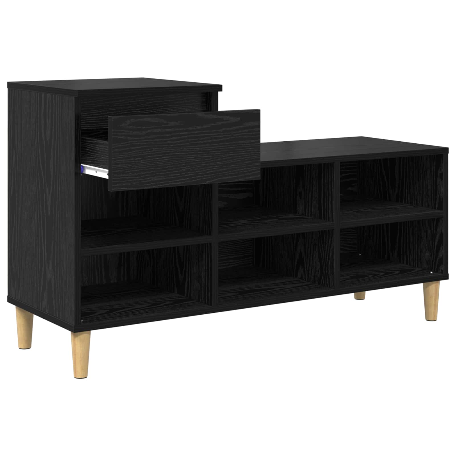 vidaXL Schuhschrank mit Speicher Schwarz Eichen-Optik 102 x 36 x 60 cm