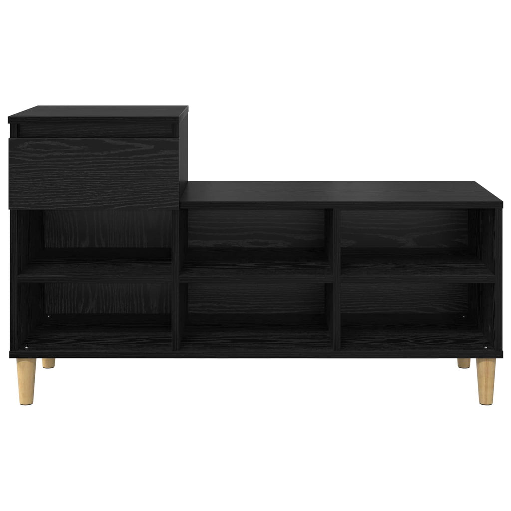 vidaXL Schuhschrank mit Speicher Schwarz Eichen-Optik 102 x 36 x 60 cm