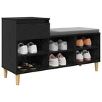 vidaXL Schuhschrank mit Speicher Schwarz Eichen-Optik 102 x 36 x 60 cm