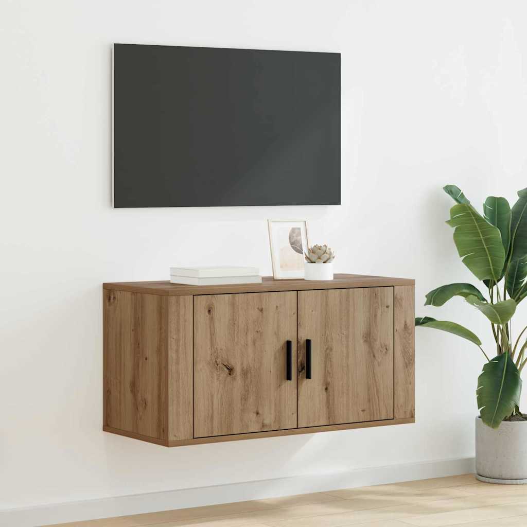 vidaXL Wandmontiertes TV-Regal Artisan-Eiche 80 x 34,5 x 40 cm
