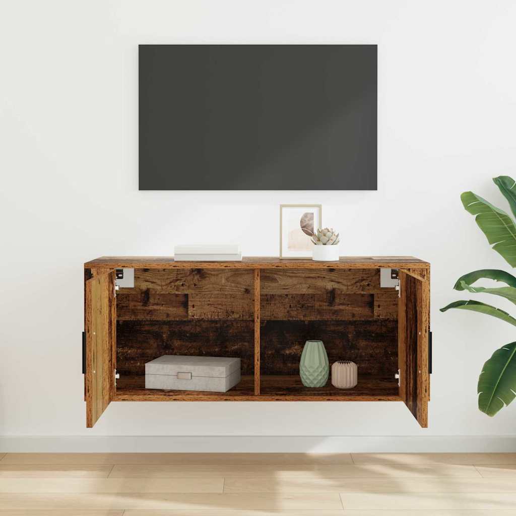 vidaXL Wandmontiertes TV-Regal Wandmontiert Altholz 100 x 34,5 x 40 cm