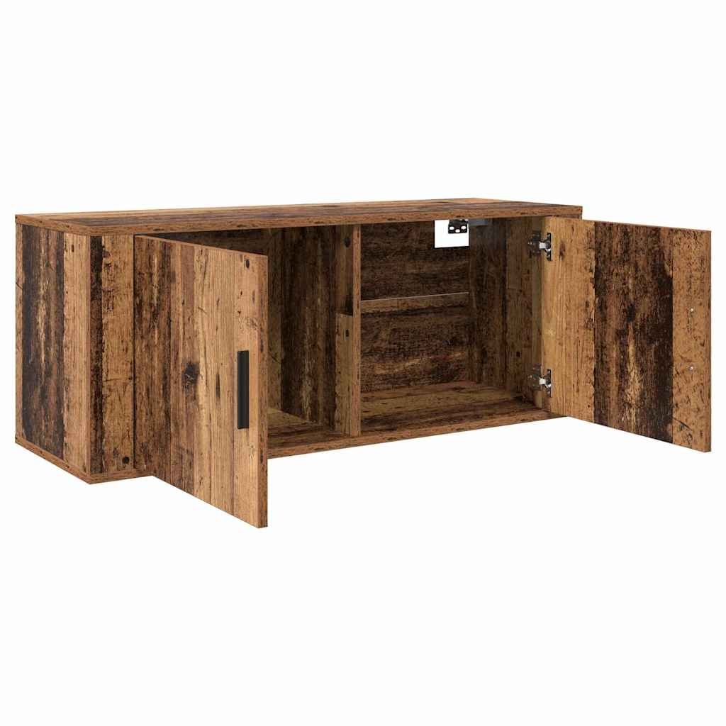 vidaXL Wandmontiertes TV-Regal Wandmontiert Altholz 100 x 34,5 x 40 cm