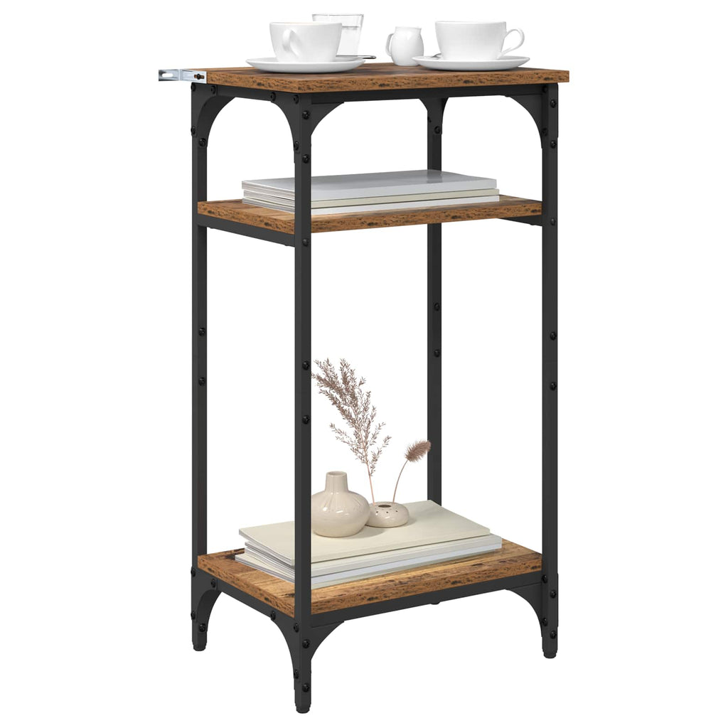 vidaXL Beistelltisch mit Regal Altholz 40 x 30 x 75 cm Holzwerkstoff