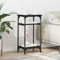 vidaXL Beistelltisch mit Regal Schwarz Eichen-Optik 40 x 30 x 75 cm