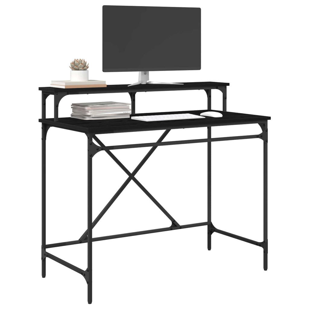 vidaXL Schreibtisch Schwarz Eichen-Optik 100 x 50 x 90 cm