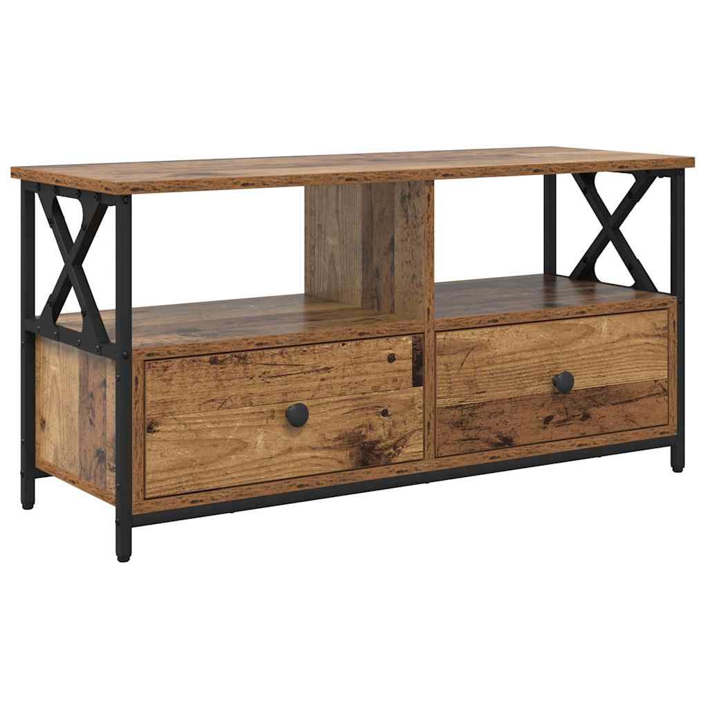 vidaXL TV-Schränk Altholz 90 x 33 x 45 cm Ingenieure Holz und Stahl