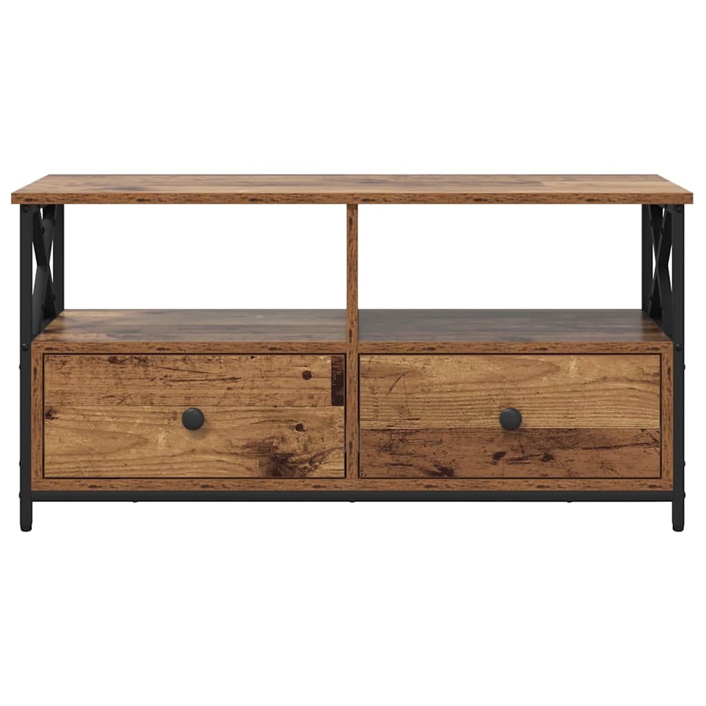 vidaXL TV-Schränk Altholz 90 x 33 x 45 cm Ingenieure Holz und Stahl