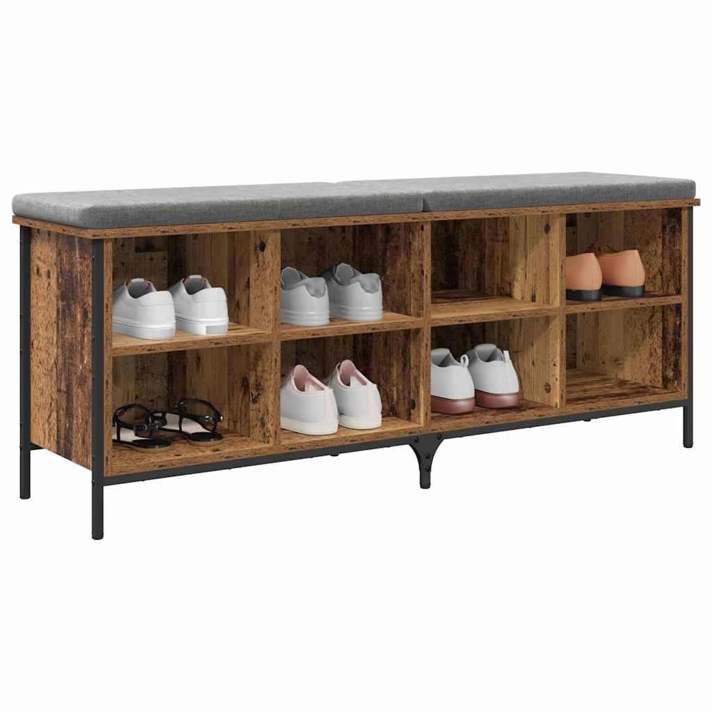 vidaXL Schuhschrank Altholz 131 x 35 x 50 cm Verbundholz und Eisen