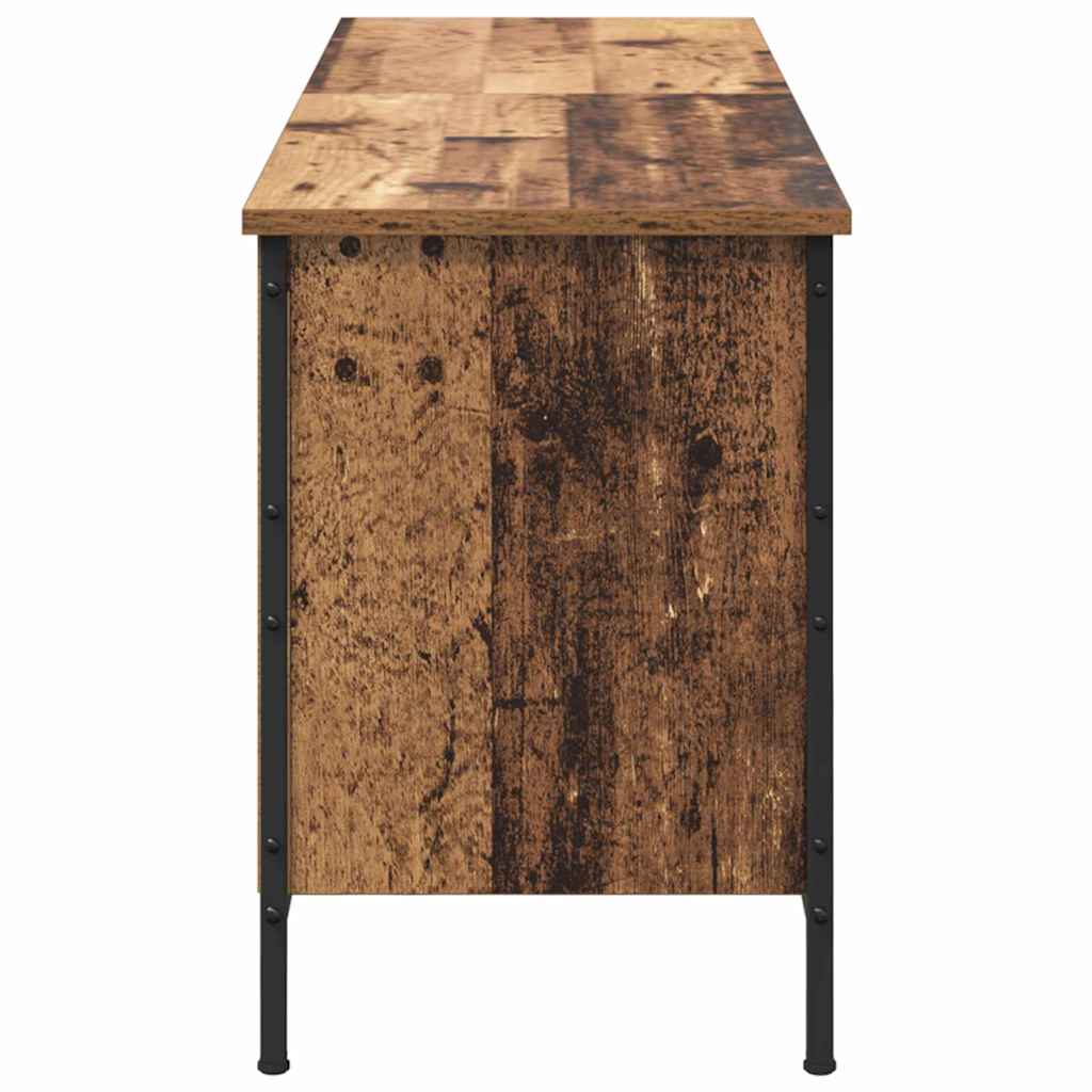 vidaXL Schuhschrank Altholz 131 x 35 x 50 cm Verbundholz und Eisen
