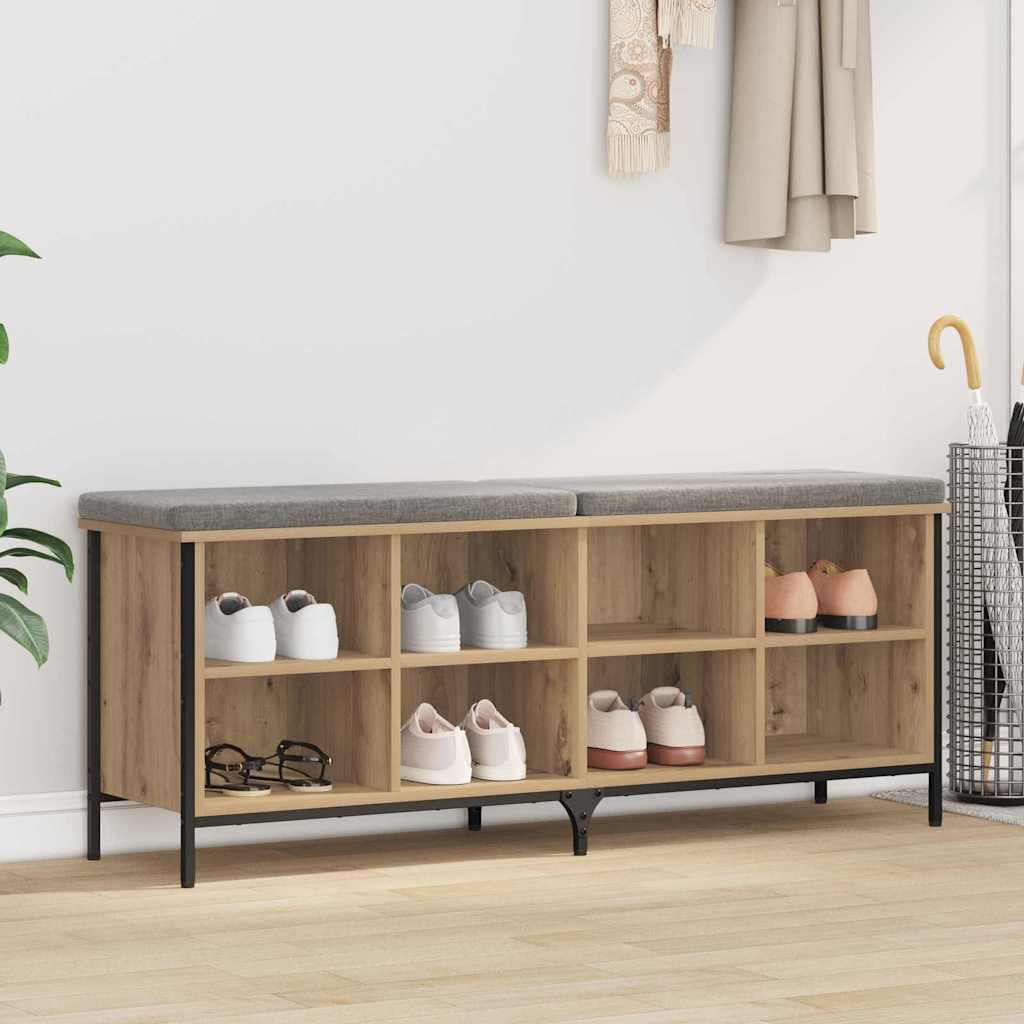 vidaXL Schuhschrank mit Regal Artisan-Eiche 131 x 35 x 50 cm