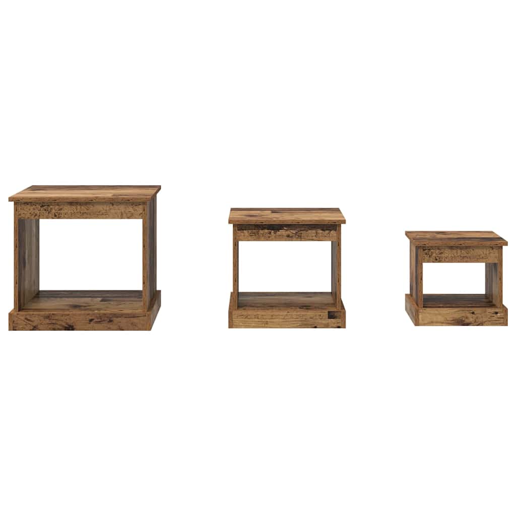 vidaXL Couchtisch 3 pcs Altholz Holzwerkstoff