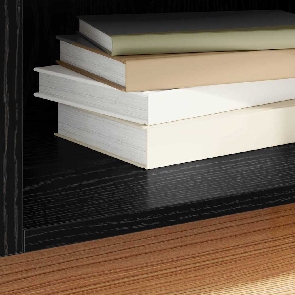 vidaXL Schallplattenschrank Schwarz Eichen-Optik 121 x 38 x 48 cm