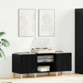 vidaXL Schallplattenschrank Schwarz Eichen-Optik 121 x 38 x 48 cm