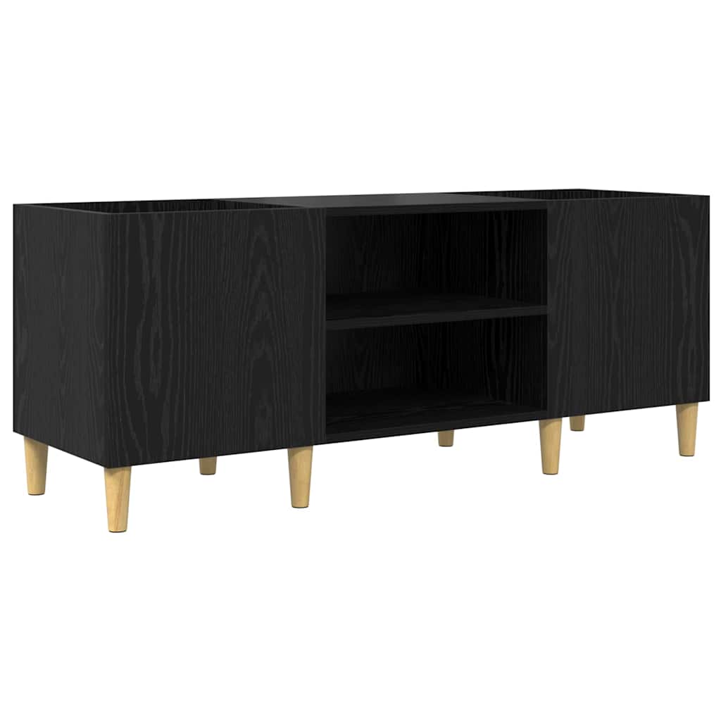 vidaXL Schallplattenschrank Schwarz Eichen-Optik 121 x 38 x 48 cm