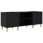 vidaXL Schallplattenschrank Schwarz Eichen-Optik 121 x 38 x 48 cm