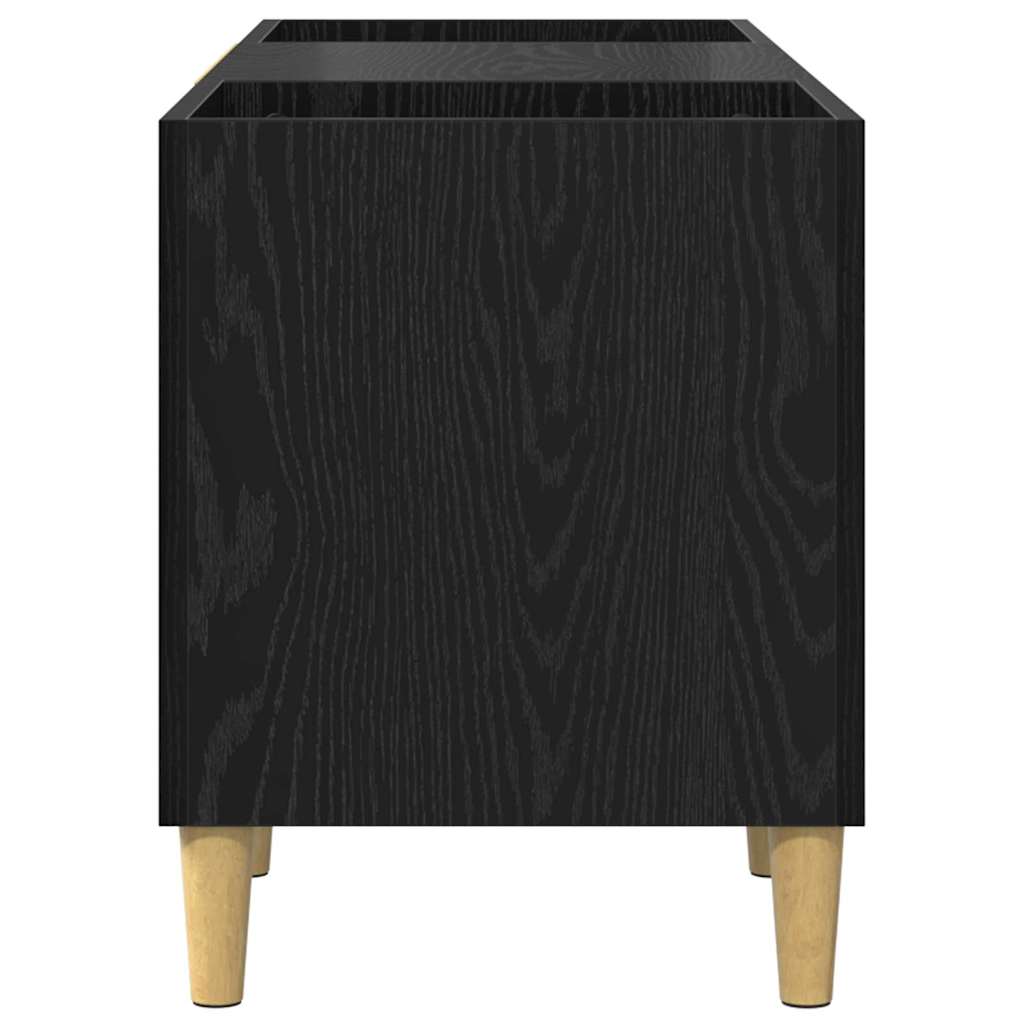 vidaXL Schallplattenschrank Schwarz Eichen-Optik 121 x 38 x 48 cm