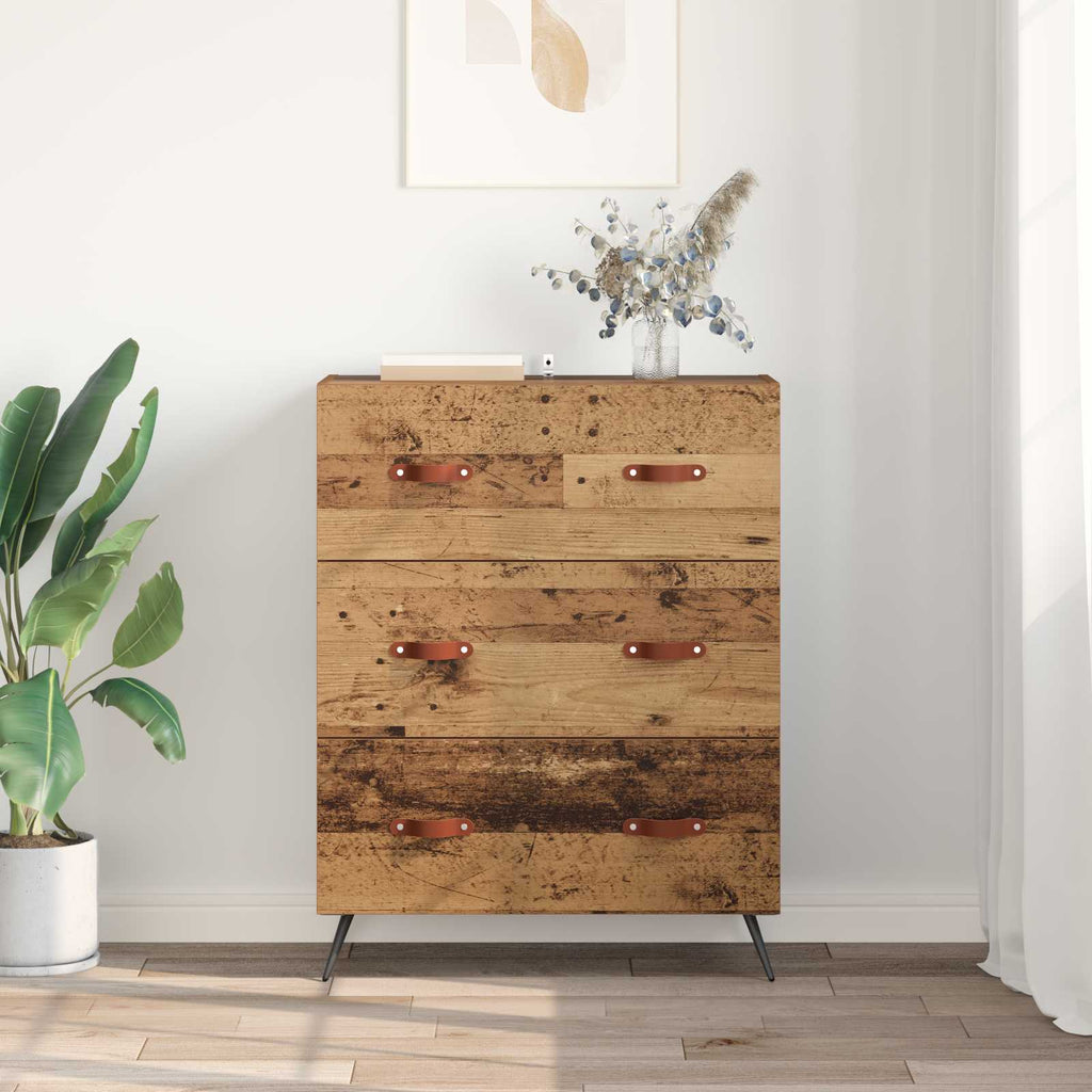 vidaXL Kommode mit Schubladen Altholz 69,5 x 34 x 90 cm Holzwerkstoff