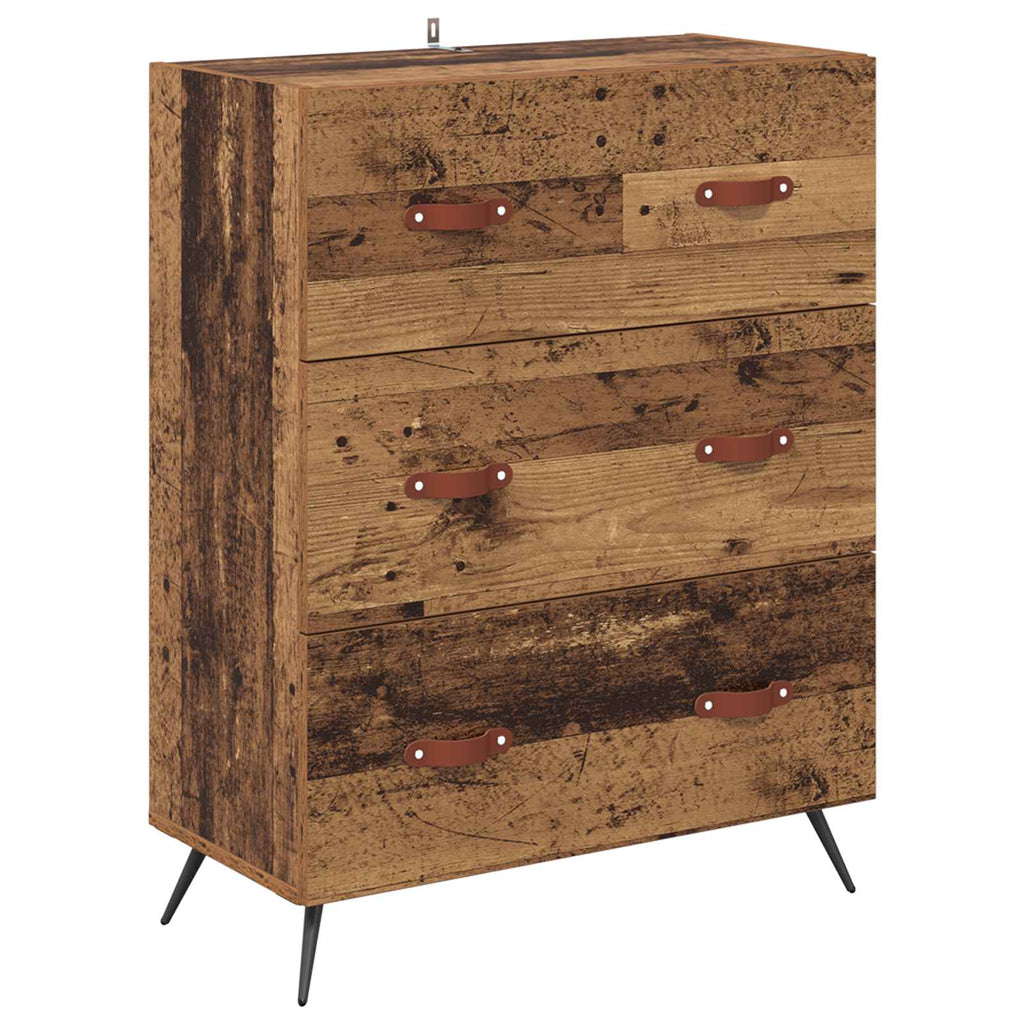 vidaXL Kommode mit Schubladen Altholz 69,5 x 34 x 90 cm Holzwerkstoff