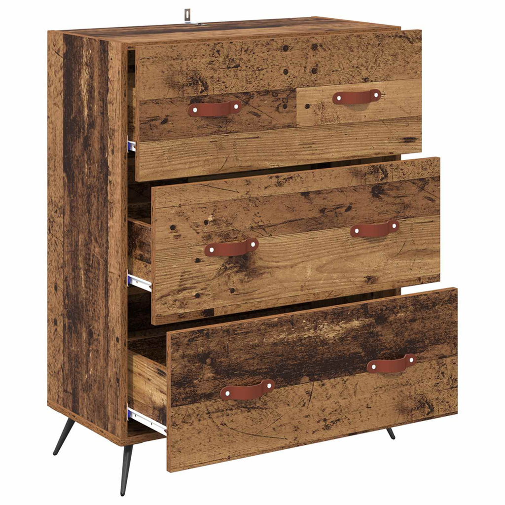 vidaXL Kommode mit Schubladen Altholz 69,5 x 34 x 90 cm Holzwerkstoff