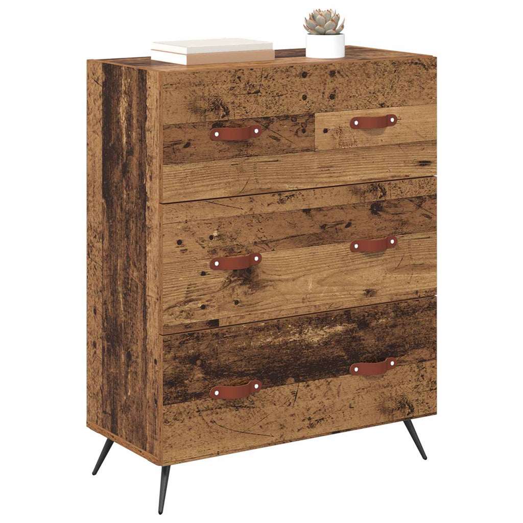 vidaXL Kommode mit Schubladen Altholz 69,5 x 34 x 90 cm Holzwerkstoff
