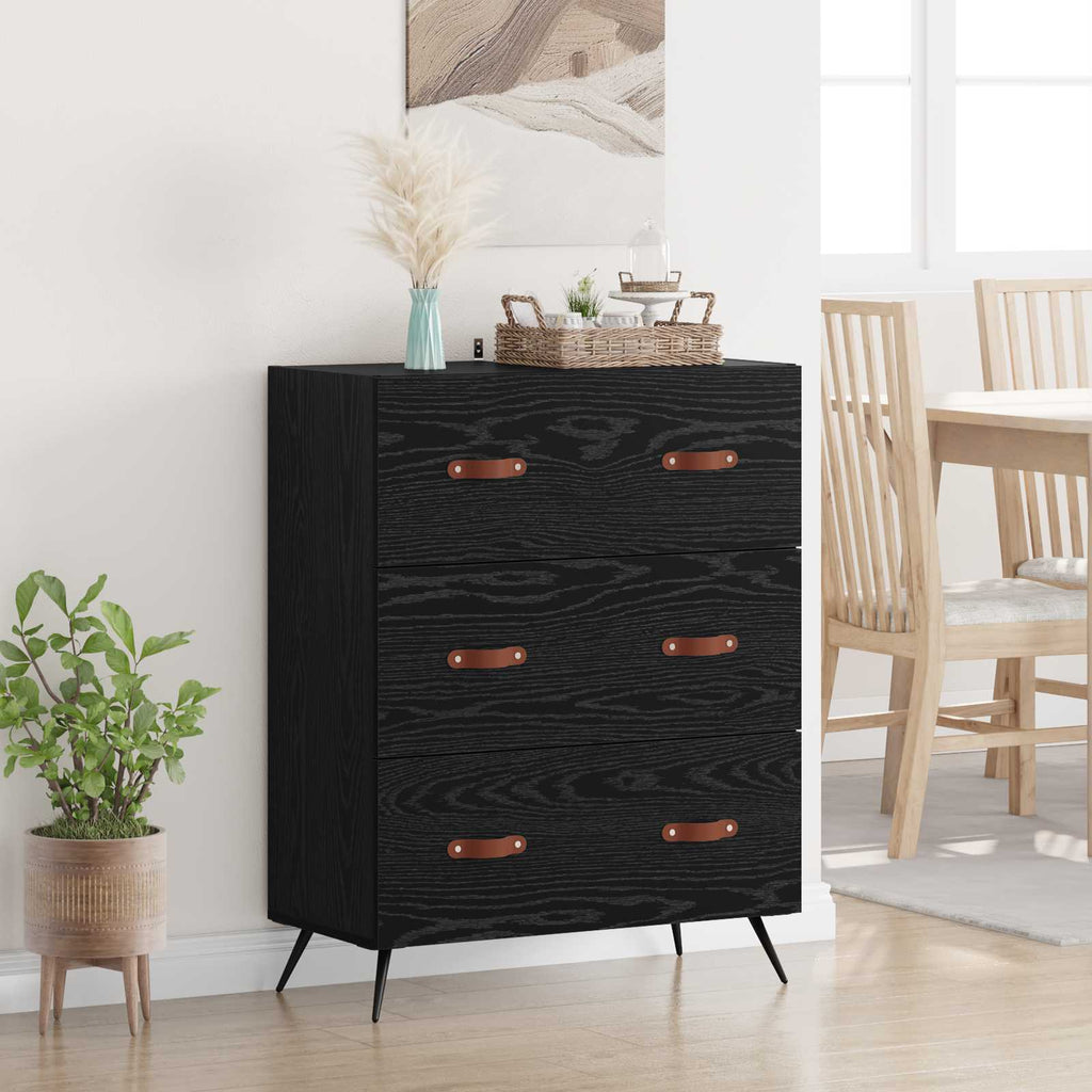 vidaXL Kommode Schwarze Eiche 69,5 x 34 x 90 cm Holzwerkstoff