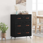 vidaXL Kommode Schwarze Eiche 69,5 x 34 x 90 cm Holzwerkstoff