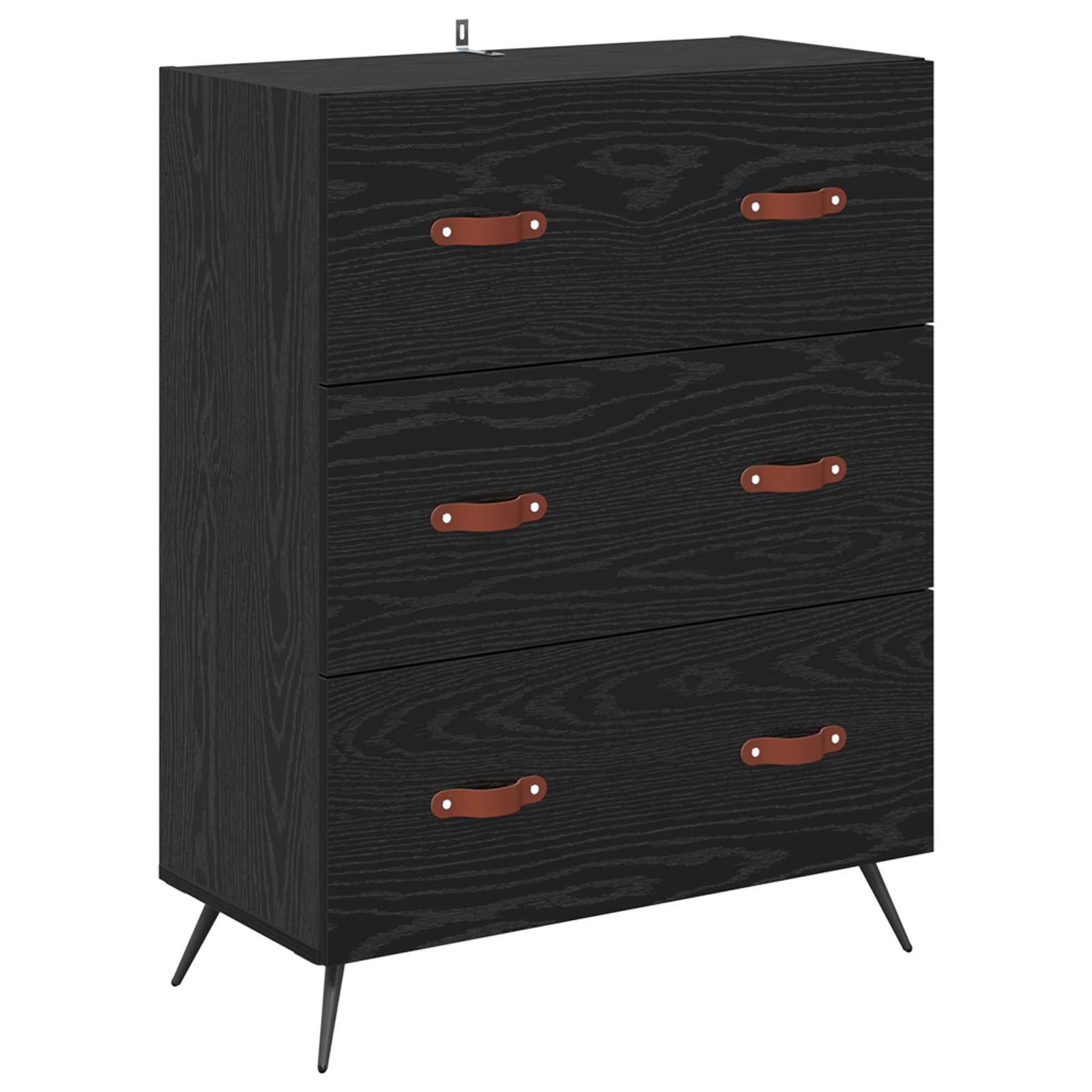 vidaXL Kommode Schwarze Eiche 69,5 x 34 x 90 cm Holzwerkstoff