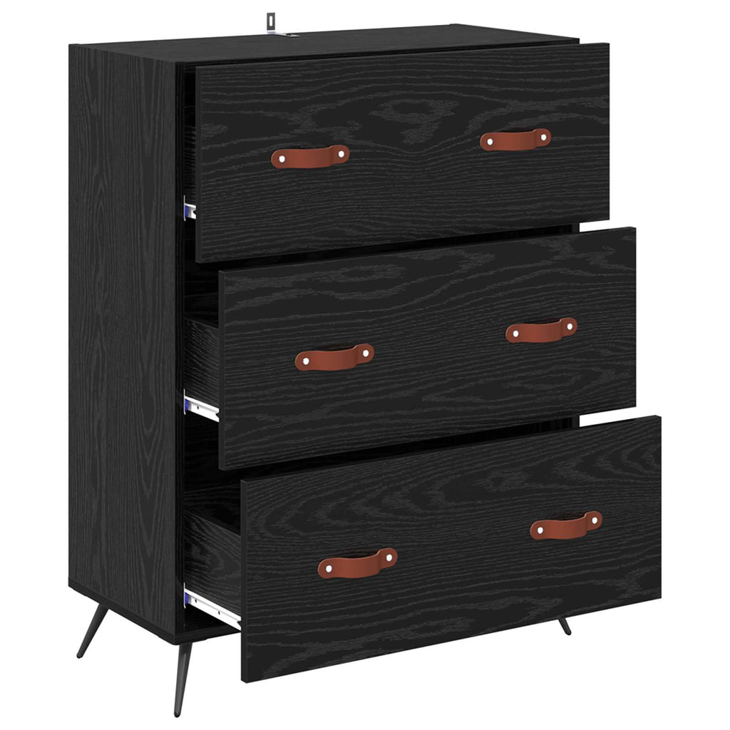 vidaXL Kommode Schwarze Eiche 69,5 x 34 x 90 cm Holzwerkstoff