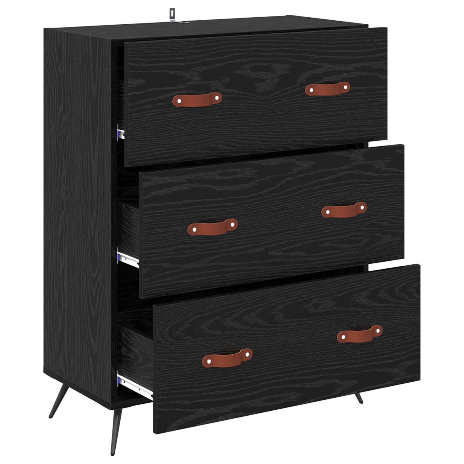 vidaXL Kommode Schwarze Eiche 69,5 x 34 x 90 cm Holzwerkstoff