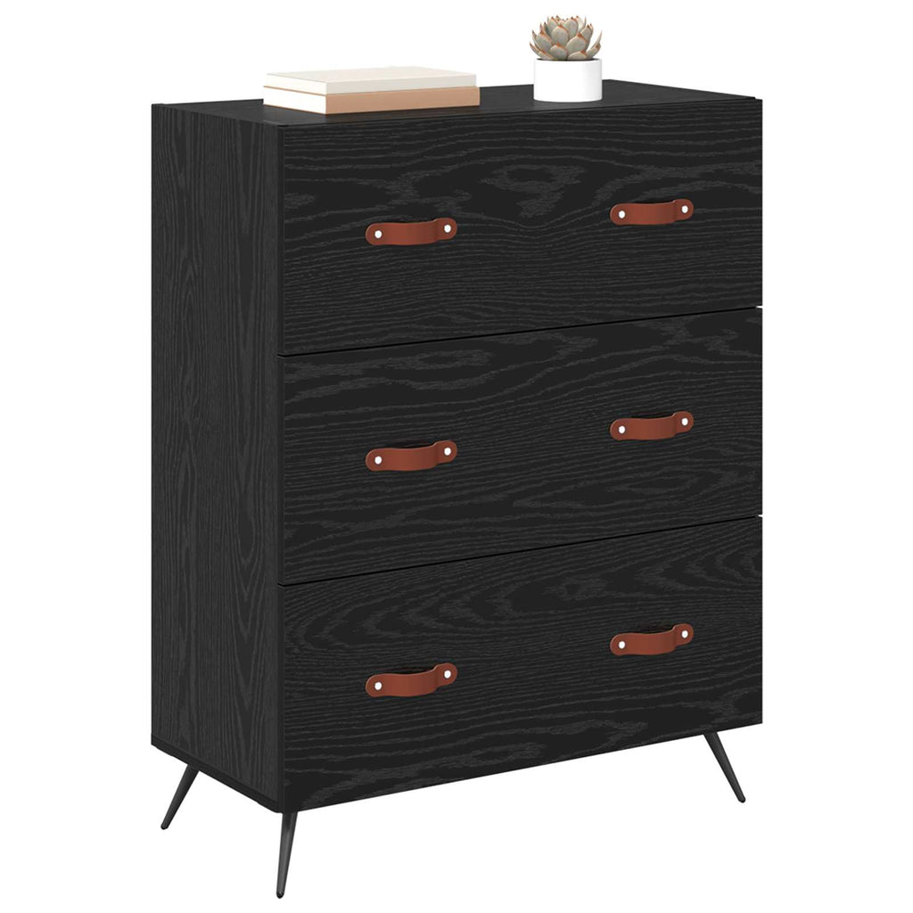 vidaXL Kommode Schwarze Eiche 69,5 x 34 x 90 cm Holzwerkstoff