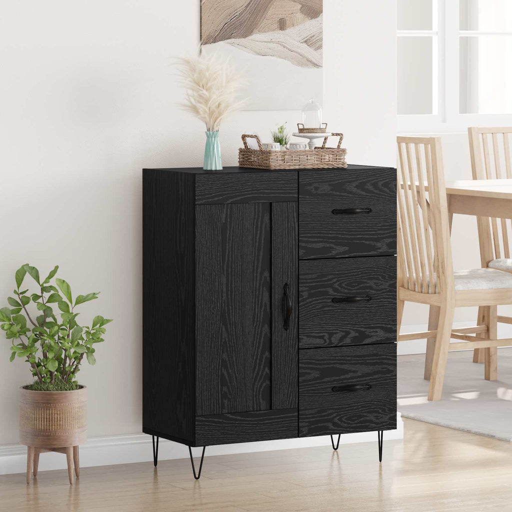 vidaXL Sideboard Schwarze Eiche 69,5 x 34 x 90 cm Holzwerkstoff