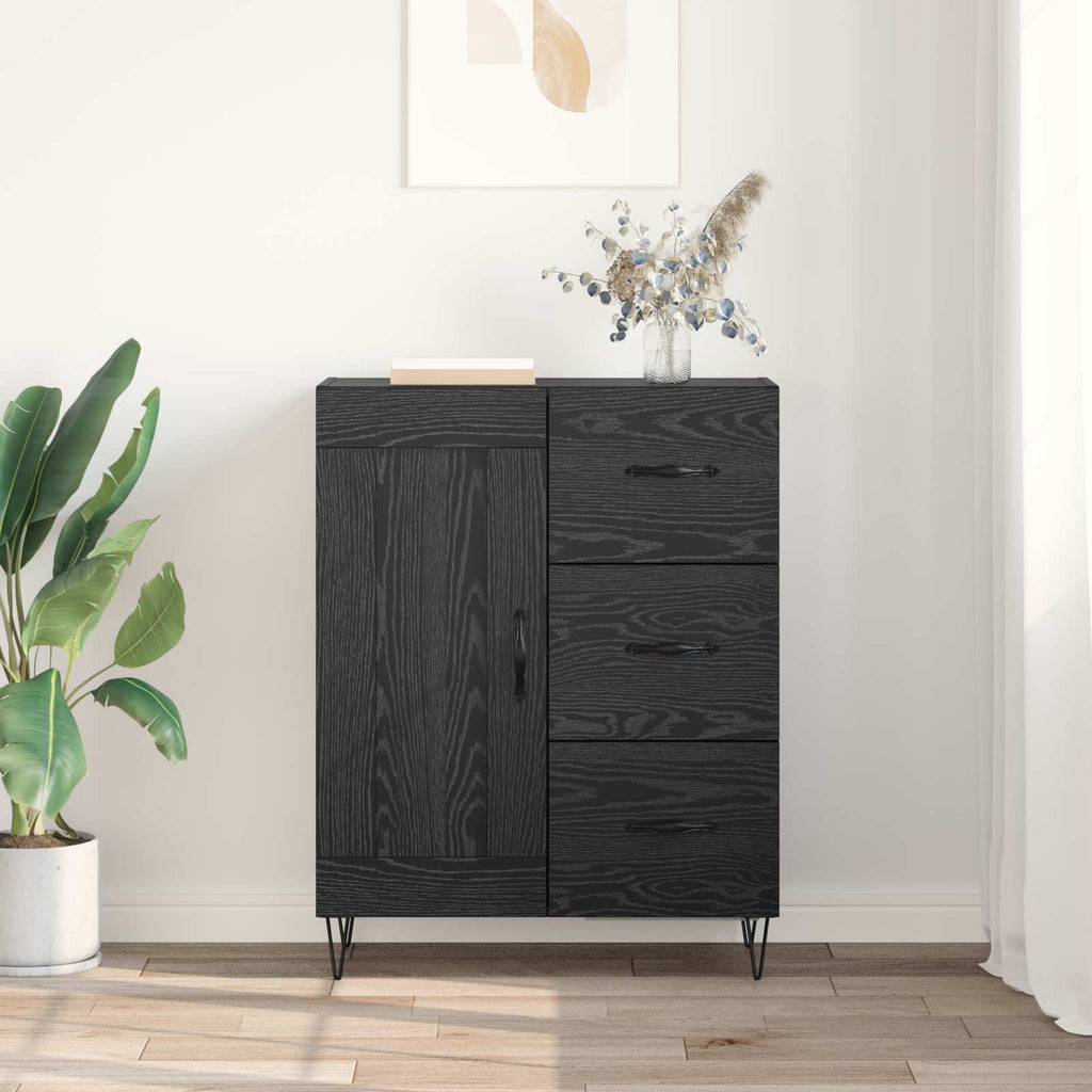 vidaXL Sideboard Schwarze Eiche 69,5 x 34 x 90 cm Holzwerkstoff