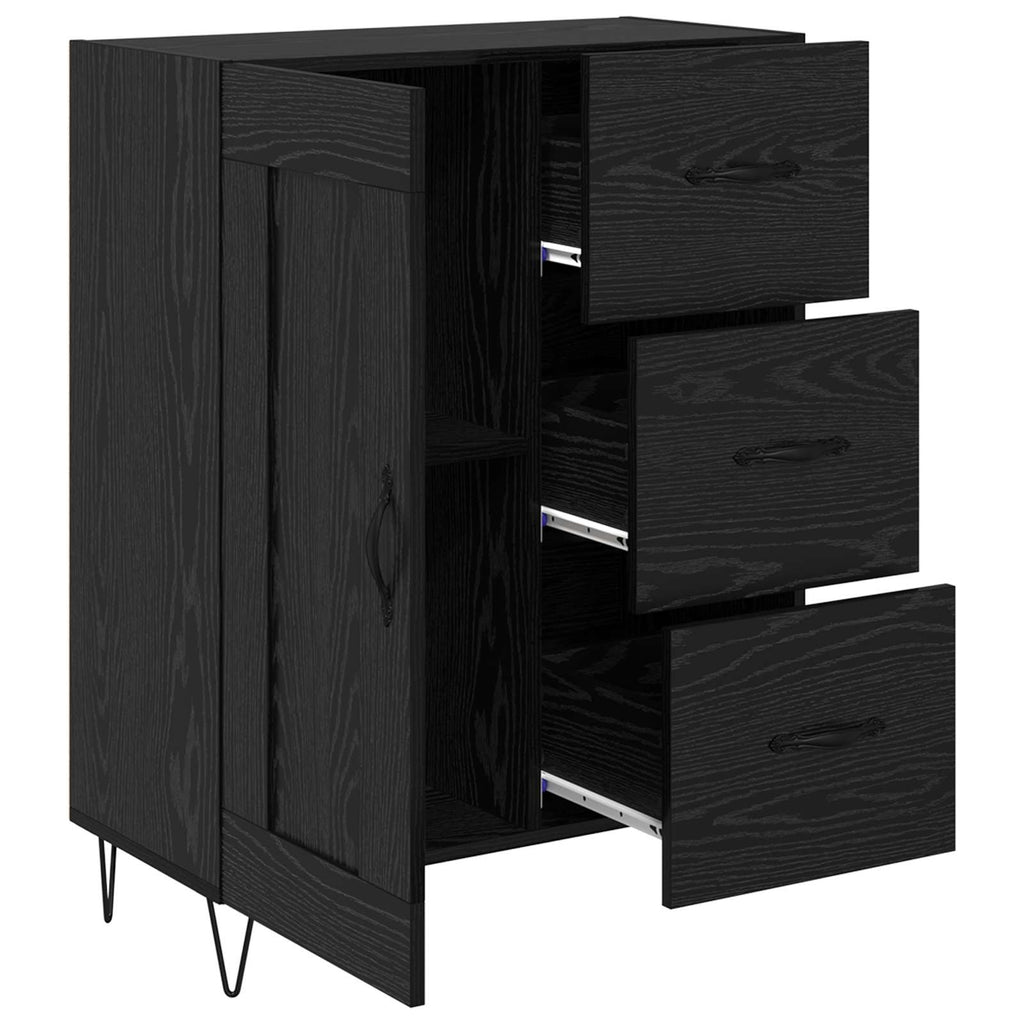 vidaXL Sideboard Schwarze Eiche 69,5 x 34 x 90 cm Holzwerkstoff